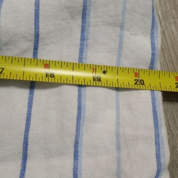 J.Jill Linen Maxi Dress Tiered Steipe White/Blue Size Medium Petite - Picture 11 of 11